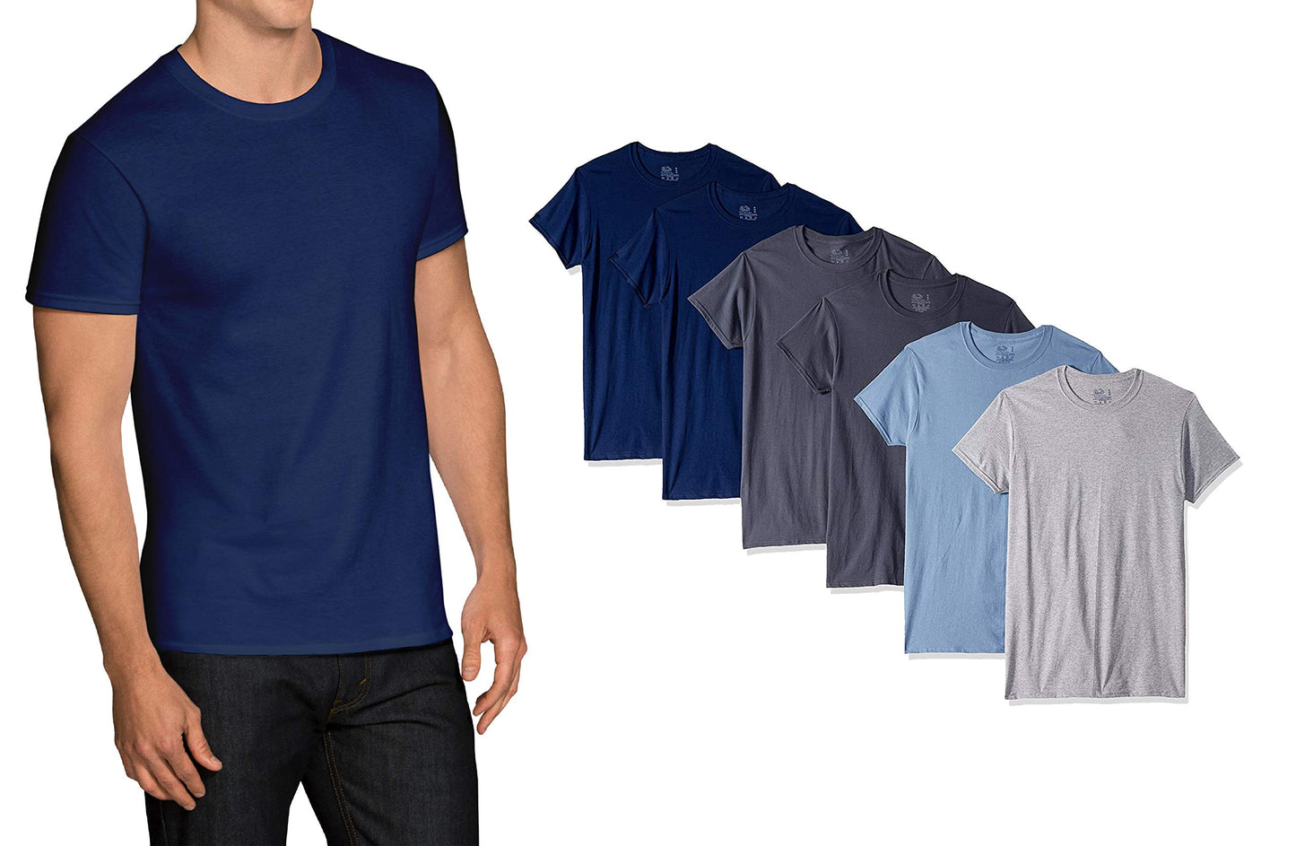 Fruit of the Loom Men's 4-Pack Crew T-Shirts - Tall Man 4P27TM (XLT (Chest 46"-48"))