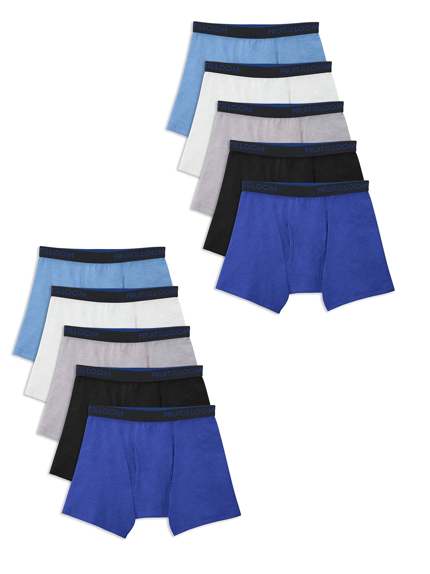 Fruit of the Loom Boys Breathable Boxer Briefs, Toddler-4 Pack-Cotton Mesh, 2-3T