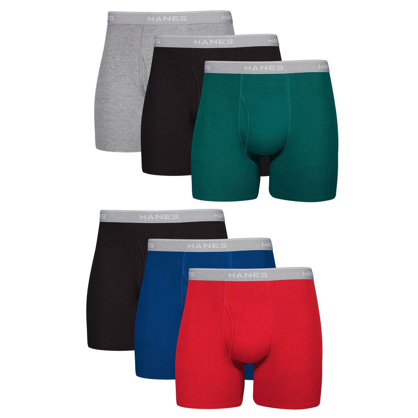 Hanes Men Boxer Briefs, Cool Dri Moisture-Wicking Underwear, 5 Pack - Multicolor, 3X-Large