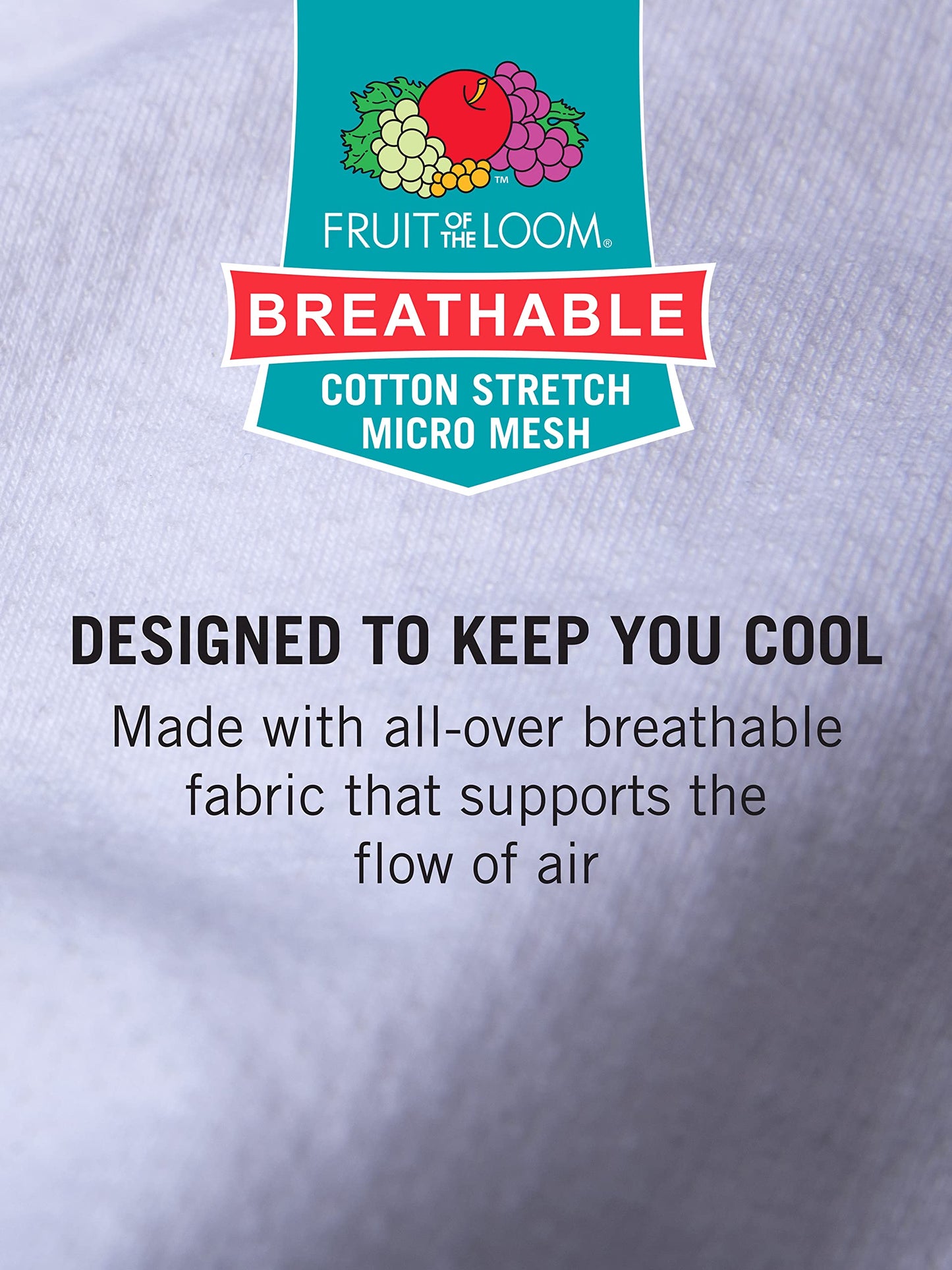 Fruit of the Loom Men's 3-Pack Breathable Crew T-Shirt, White Ice - Tall Sizes, 2X-Large