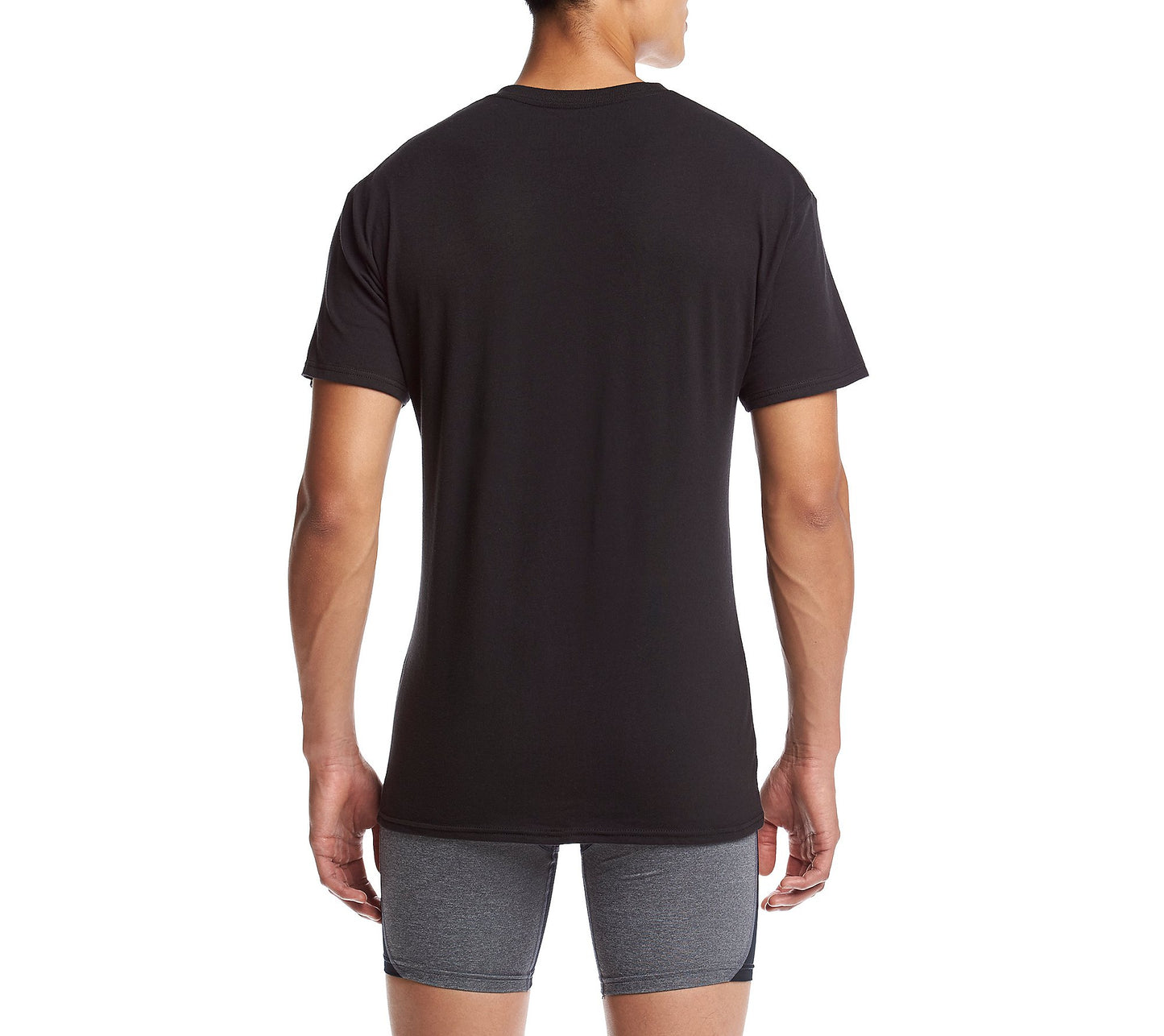 Hanes Ultimate Men's 4-Pack FreshIQ Stretch Crew, Black, Large