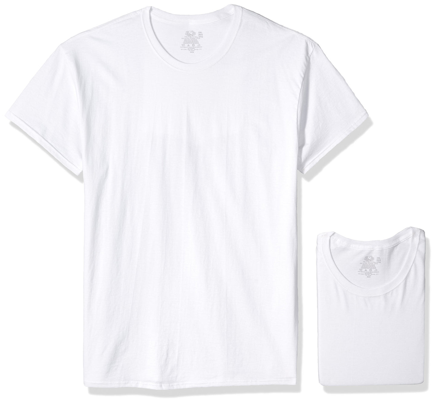 Fruit of the Loom Men's 10-Pack White Crews Extended Sizes, 3X-Large