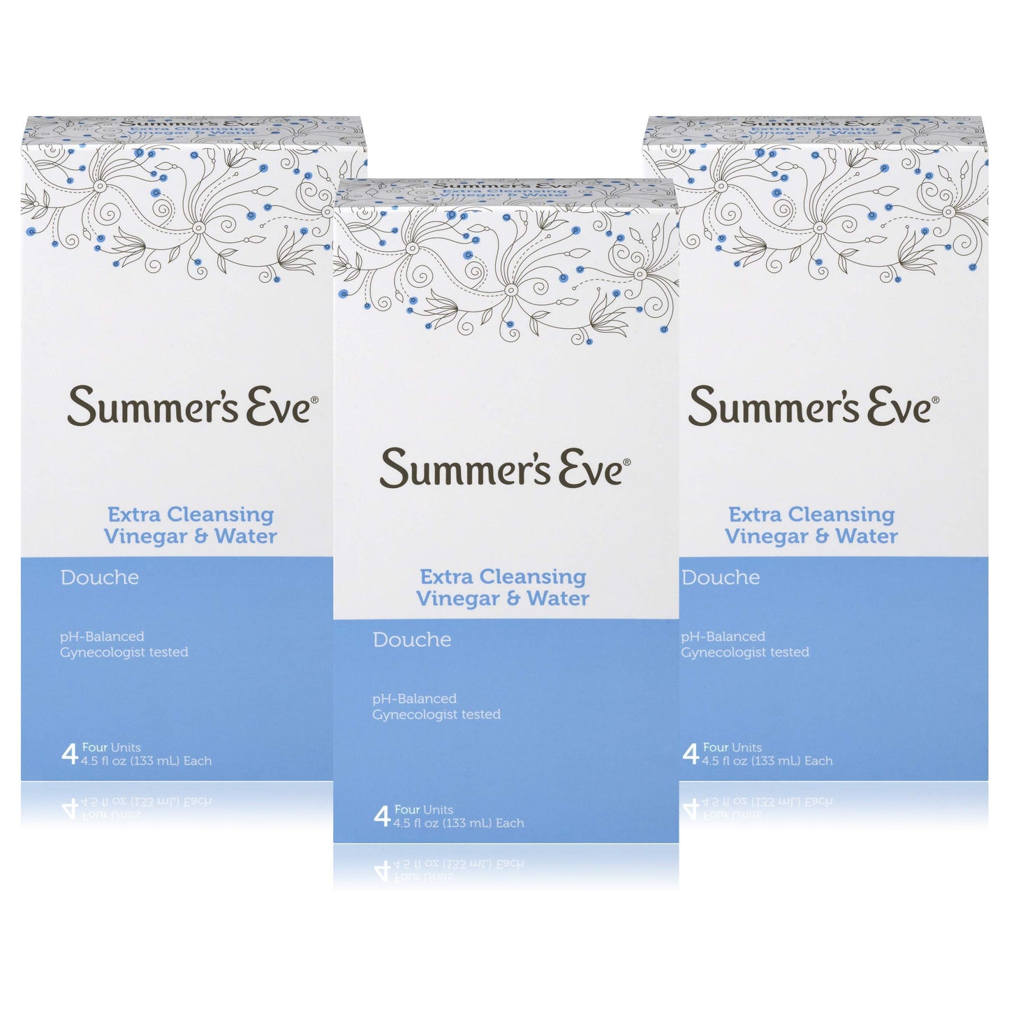 Summer's Eve Douche, Extra Cleansing Vinegar and Water, 4.5 Fl Oz, 4 Ct. (Pack of 3)