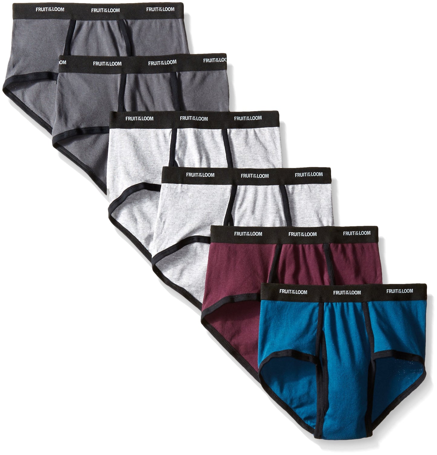 Fruit of the Loom Men's Fashion Brief (Pack of 6), Ringer Solids, X-Large