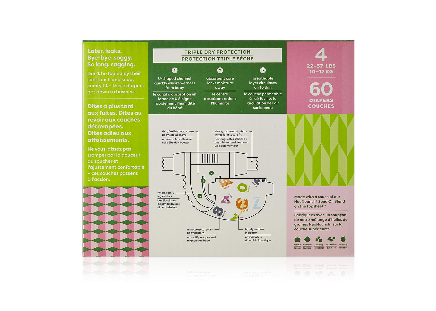 Babyganics Diapers, Size 4, 60 ct, Ultra Absorbent Diapers