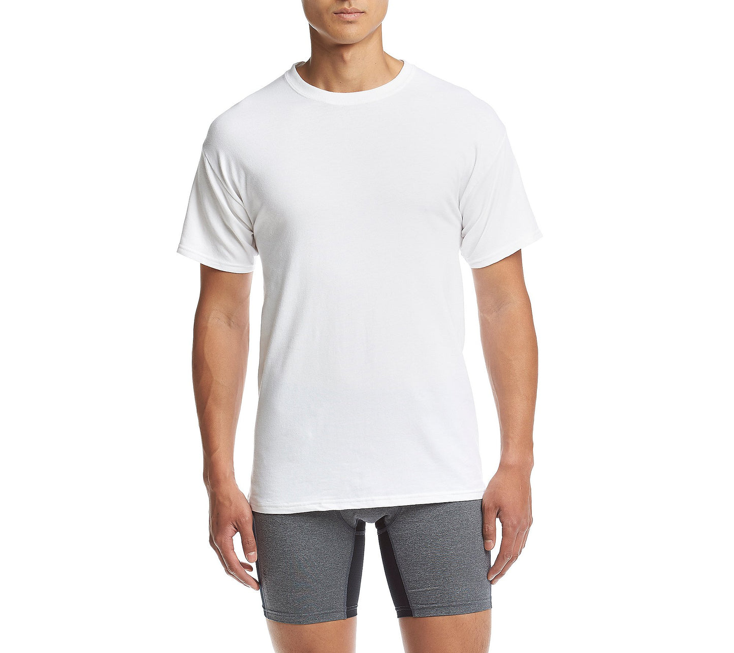 Hanes Ultimate Men's 4-Pack FreshIQ Stretch Crew, Black, Large