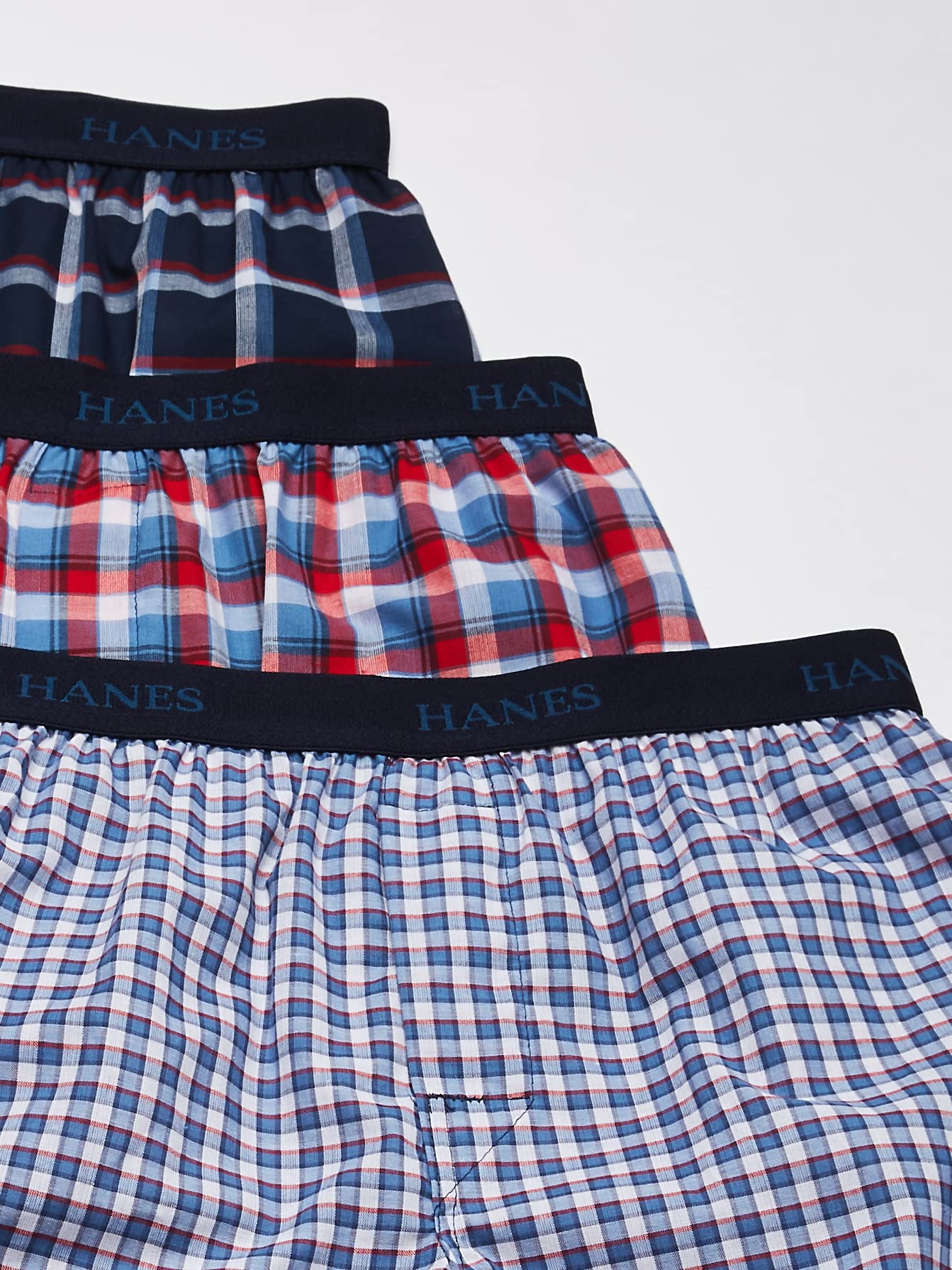 Hanes Big Boys' Ultimate Comfortsoft Plaid Boxers (3 Pack), Assorted, S