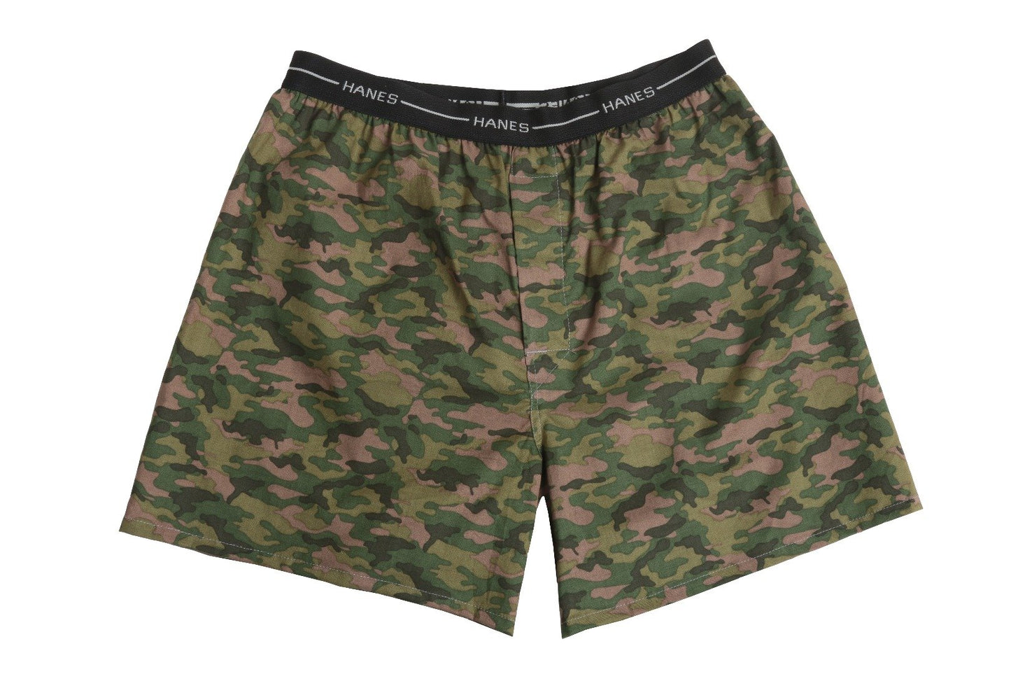 Hanes Red Label Men's 4-Pack Exposed Waistband Woven Camo Boxers, Camo, XL