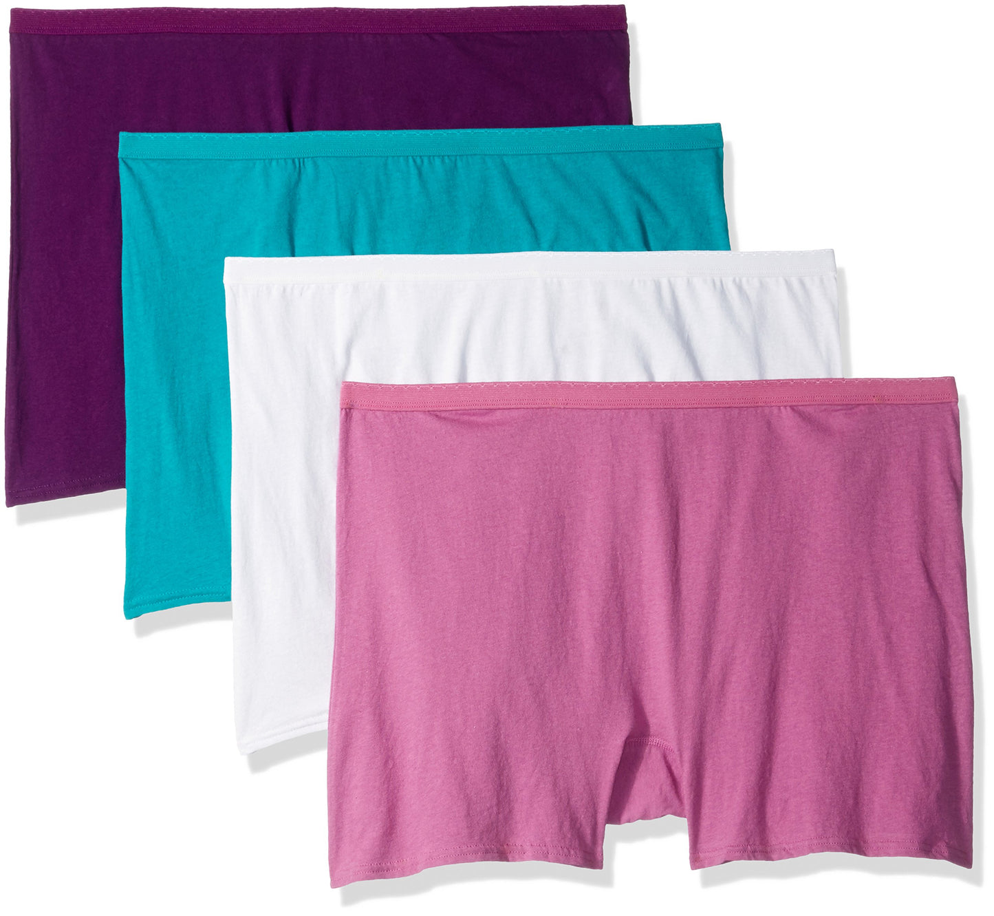 Fruit Of The Loom Women's Plus-Size 4 Pack Fit For Me Boxer Brief, Assorted, 2X/10