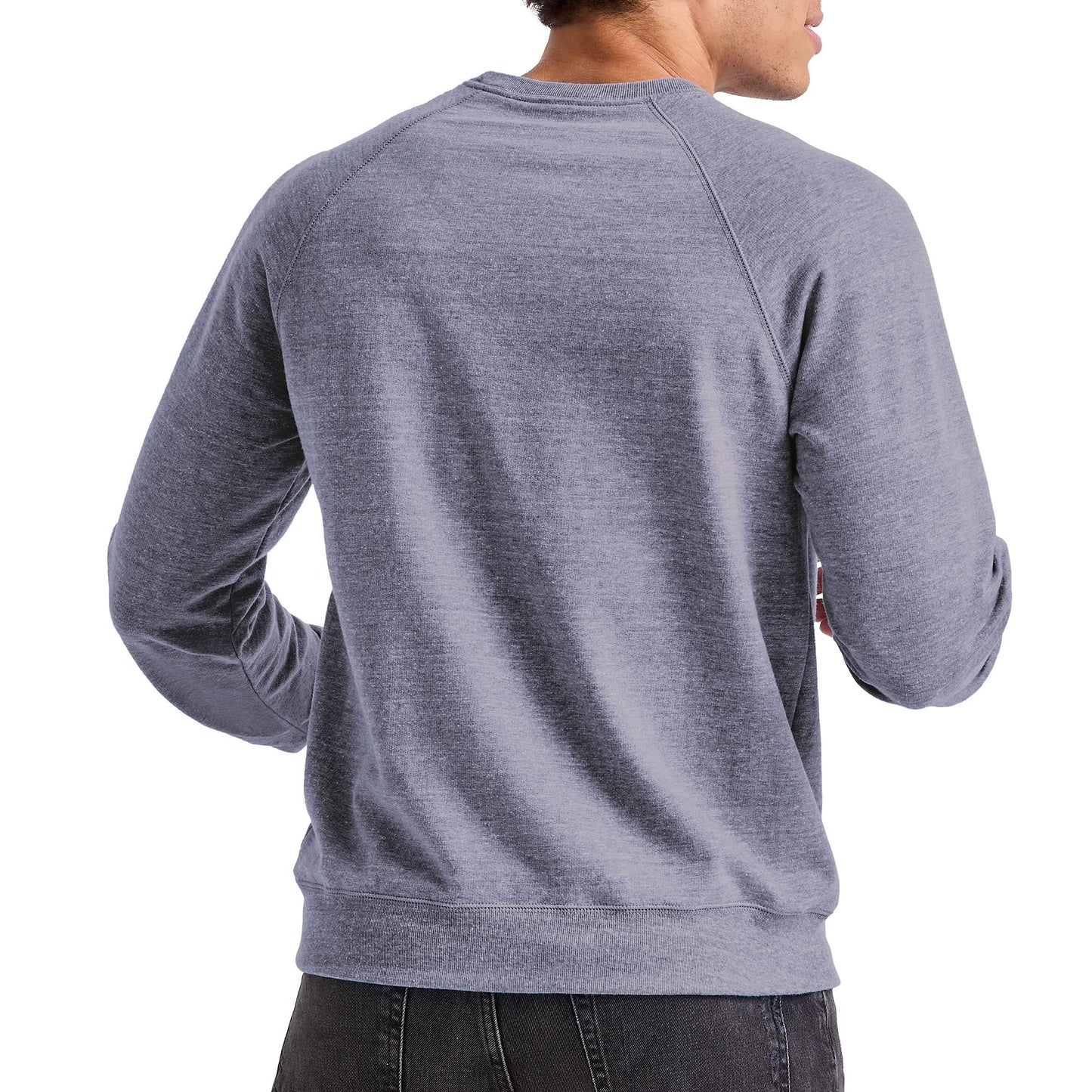 Hanes Men's Crewneck Sweatshirt, Tri-Blend French Terry, Navy Pe Heather, Medium