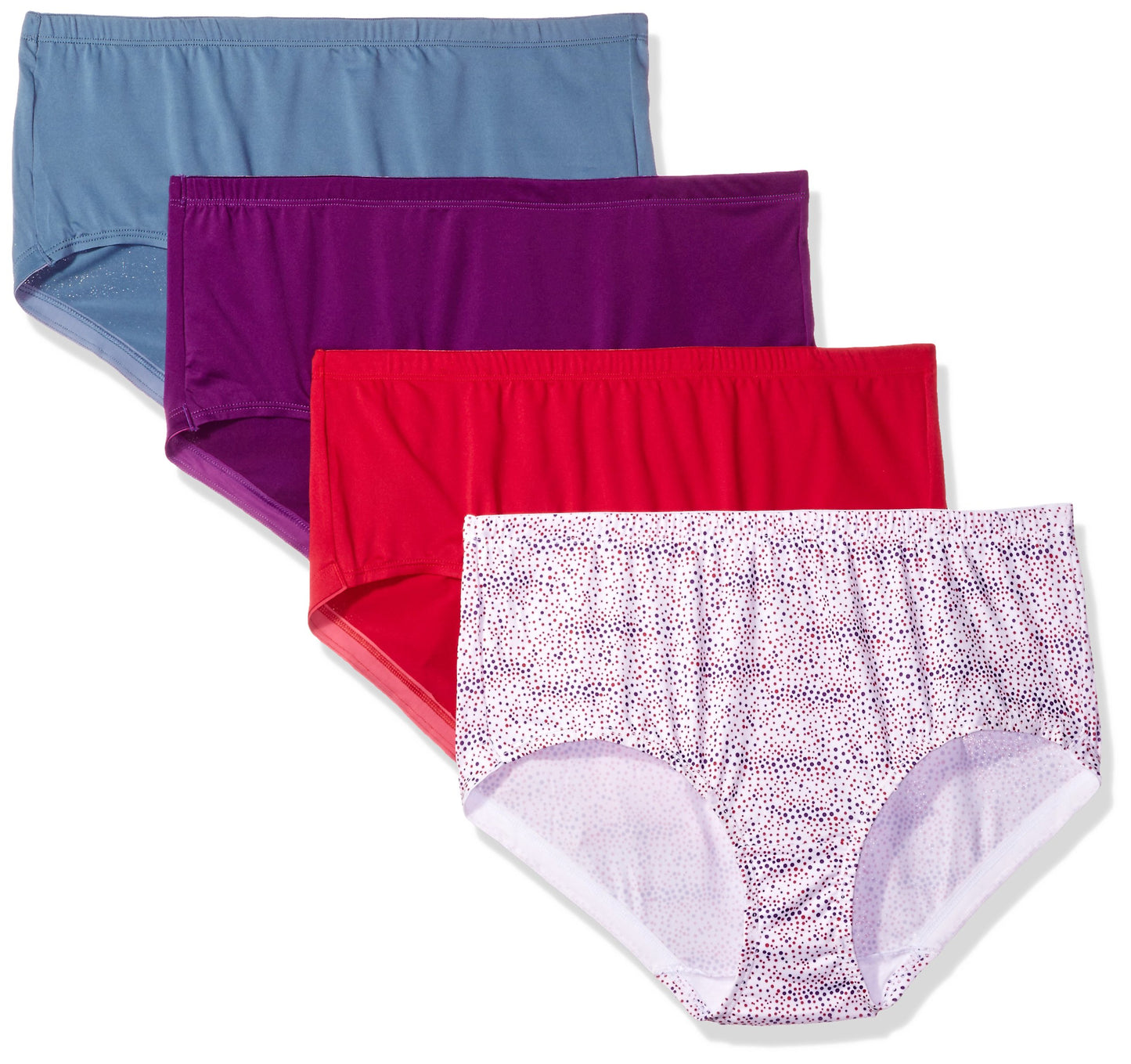 Fruit Of The Loom Women's 4 Pack No Ride Up Mid-Rise Brief Panties, Assorted, 7