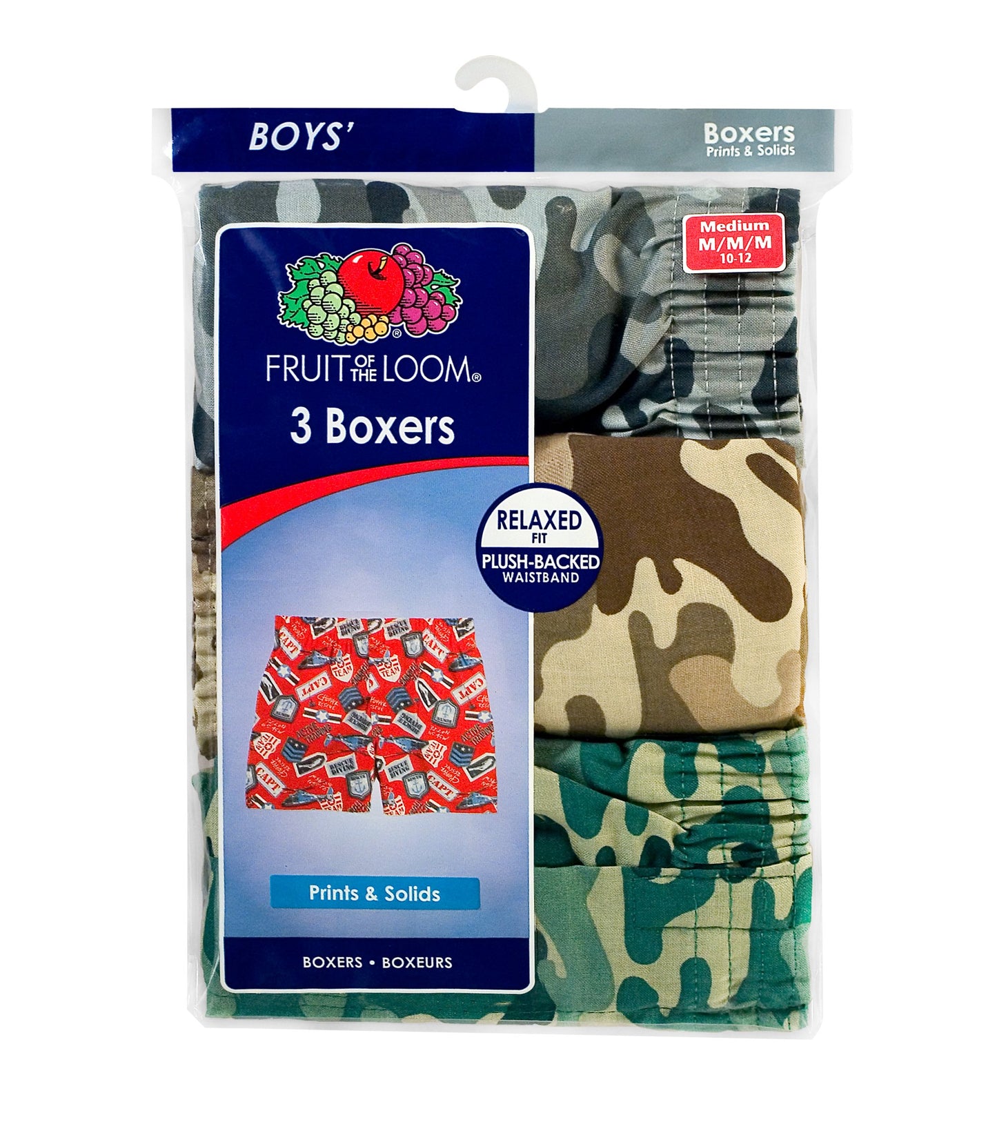 Fruit of the Loom Big Boys' Printed Woven Boxer ,Multi,XL (18-20)