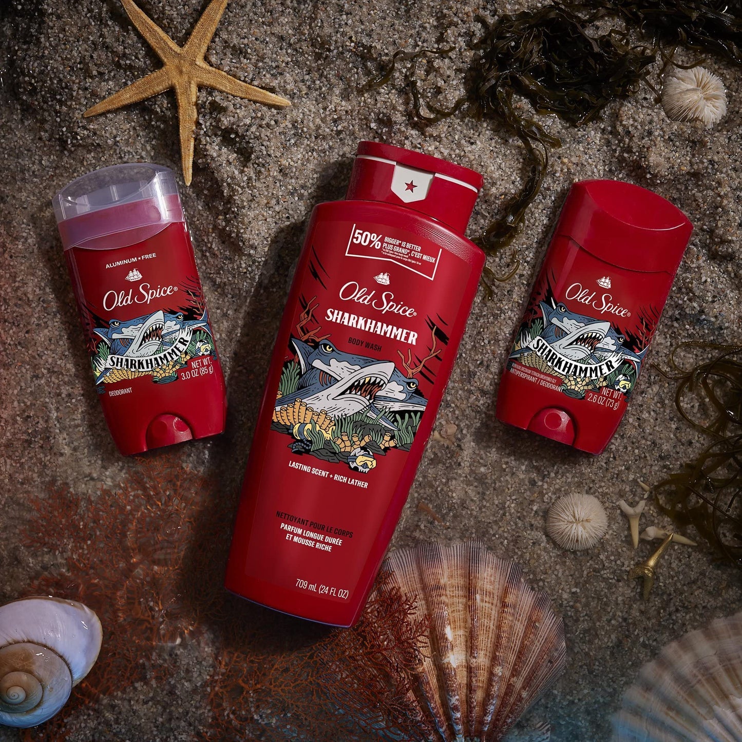 Old Spice Aluminum Free Deodorant for Men, SHARKHAMMER, 3.0 oz