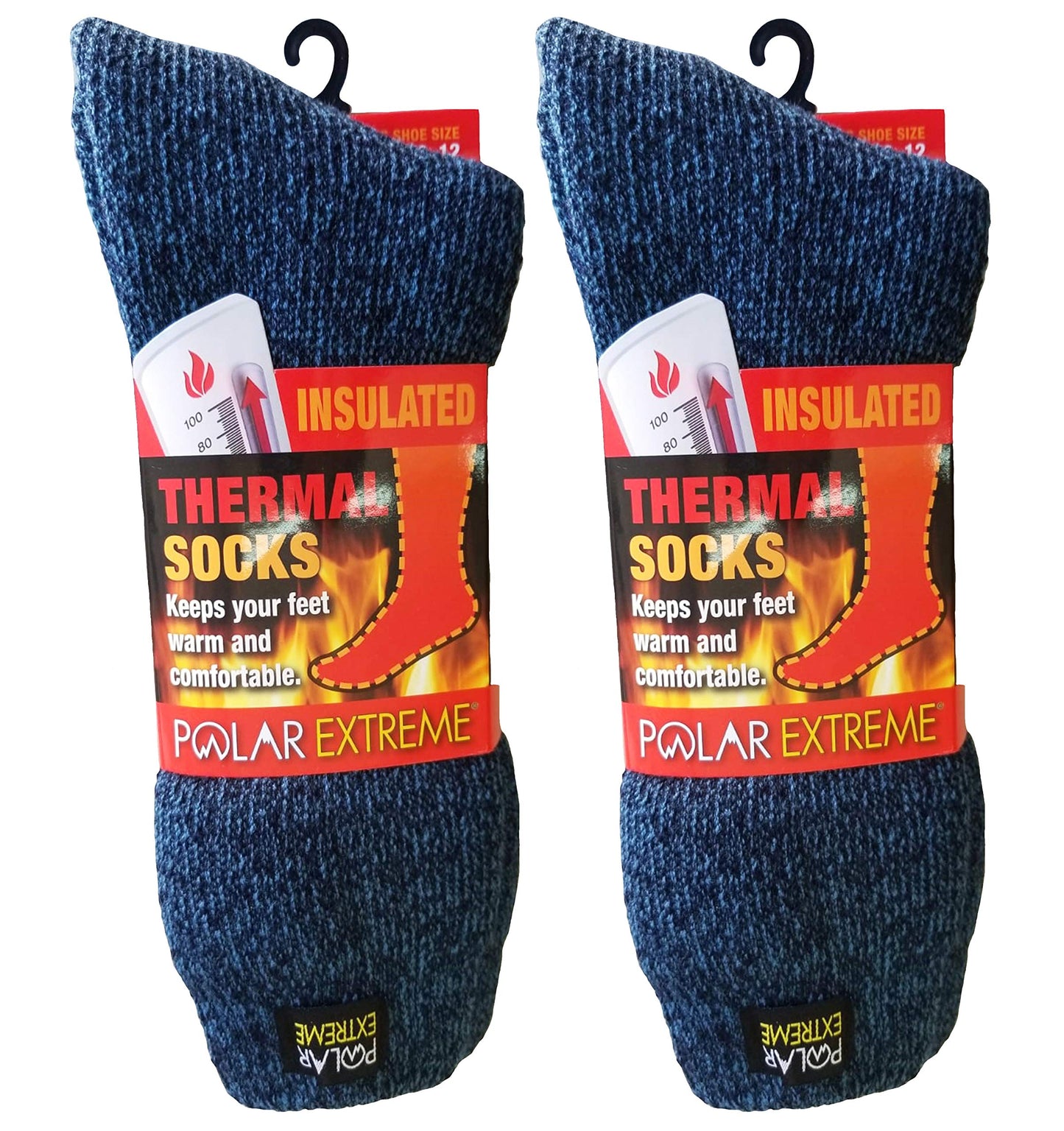 Polar Extreme Men's Thermal Sock Pack of 2 (Navy/Black)