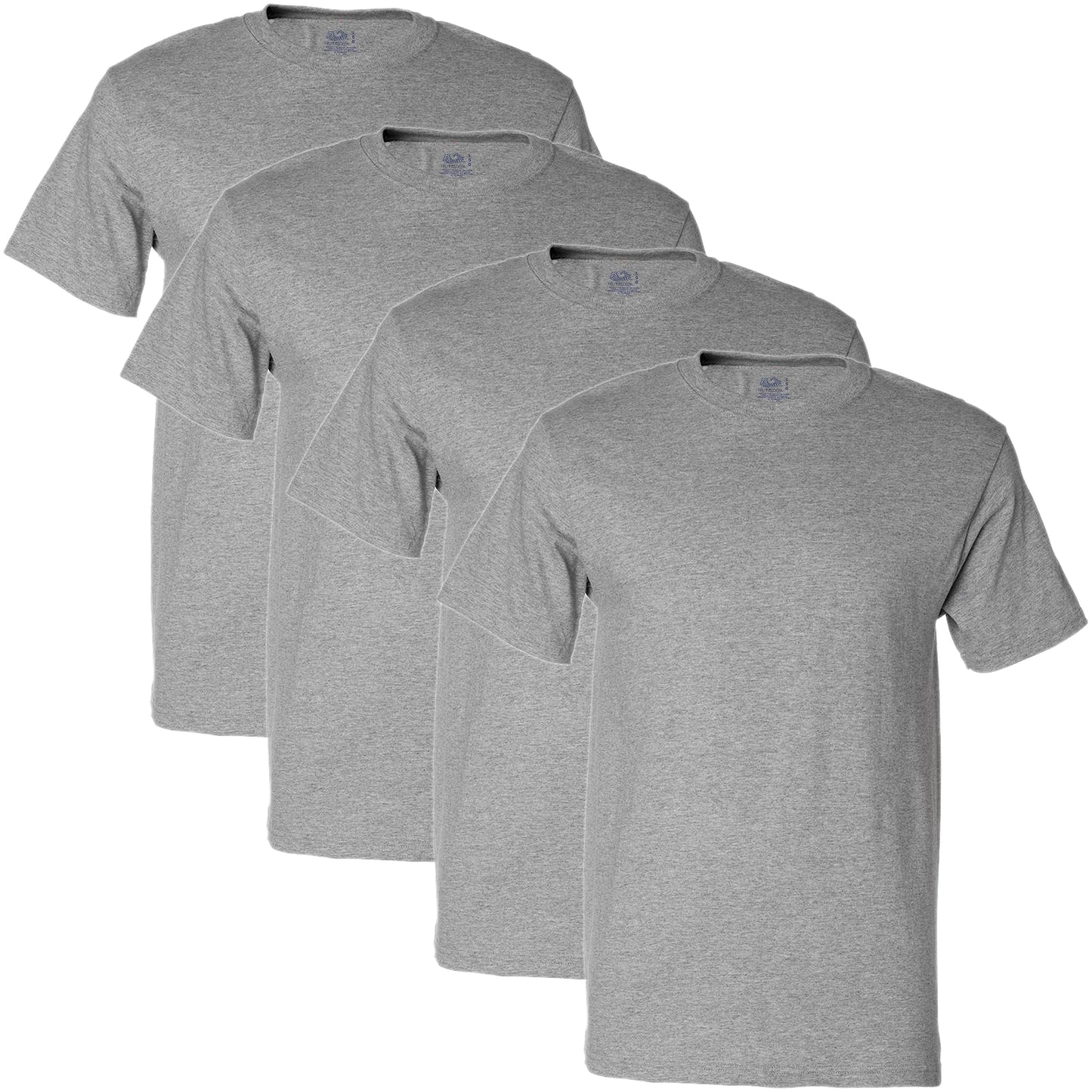 Fruit of the Loom Men's Lightweight Cotton Tees (Short & Long Sleeve), Crew-4 Pack-White, X-Large