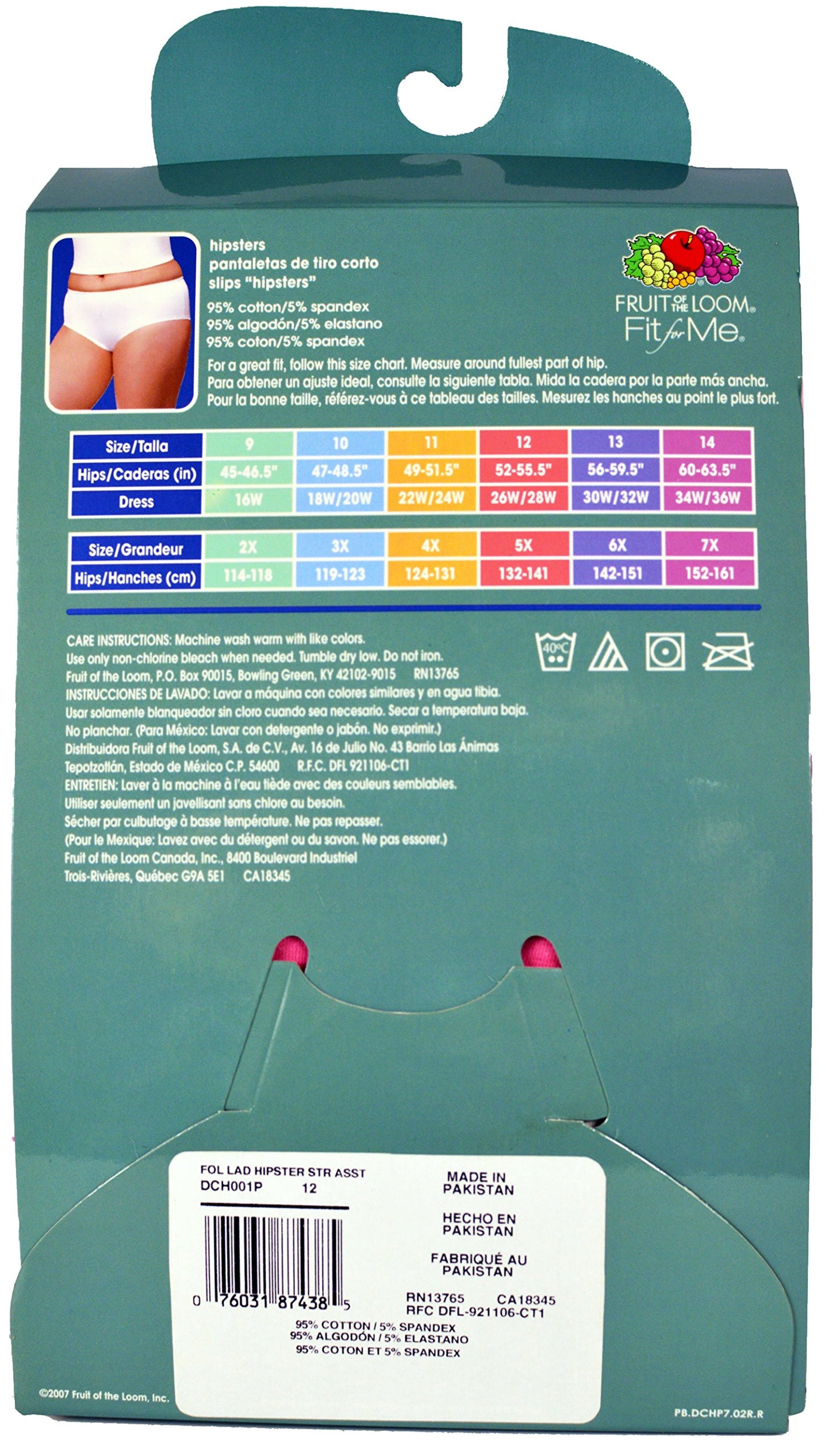 Fruit of the Loom Woman Fit for Me 3 Hipsters Cotton Stretch Plus Size (9)