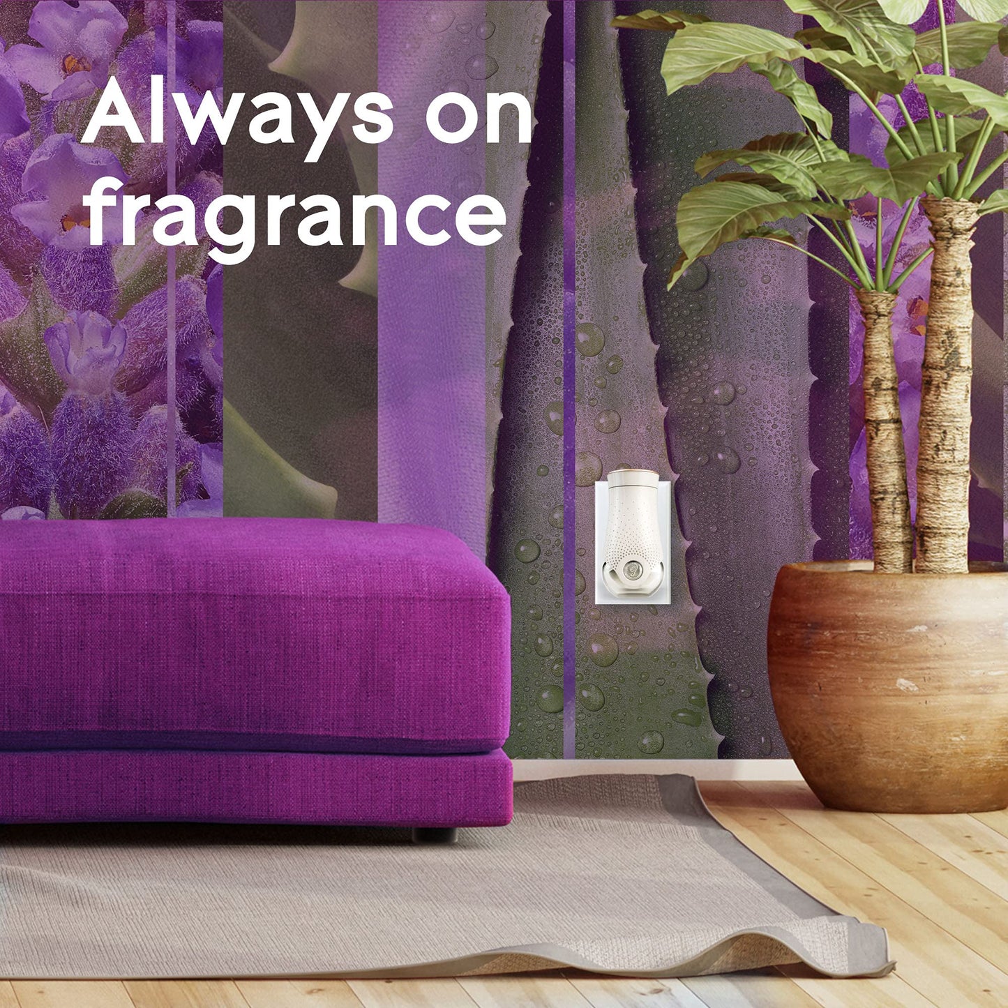 Glade PlugIns Refills Air Freshener Starter Kit, Scented and Essential Oils for Home and Bathroom, Lavender & Aloe, 3.35 Fl Oz, 1 Warmer + 5 Refills