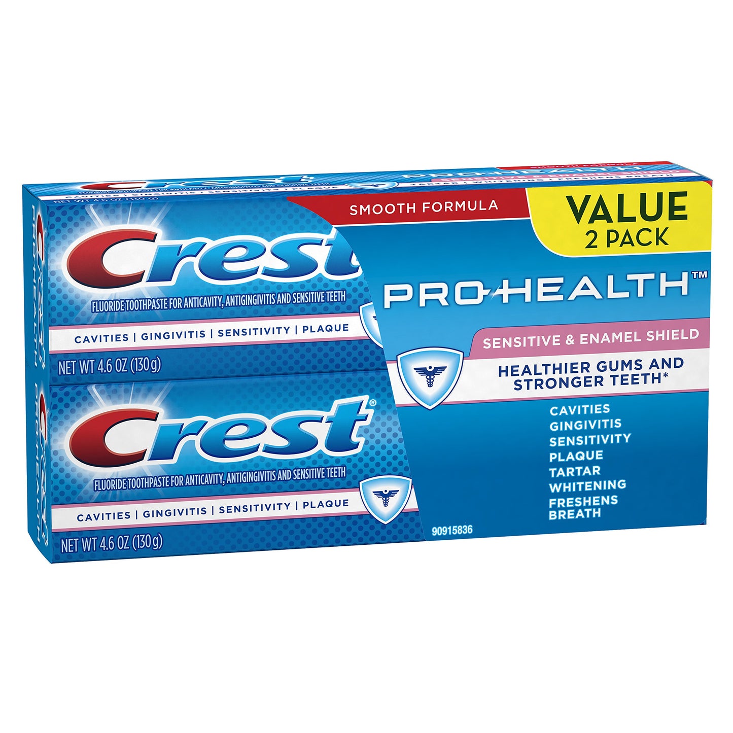 Crest Pro-Health Sensitive & Enamel Shield Toothpaste, 4.6 Ounce (Pack of 2)