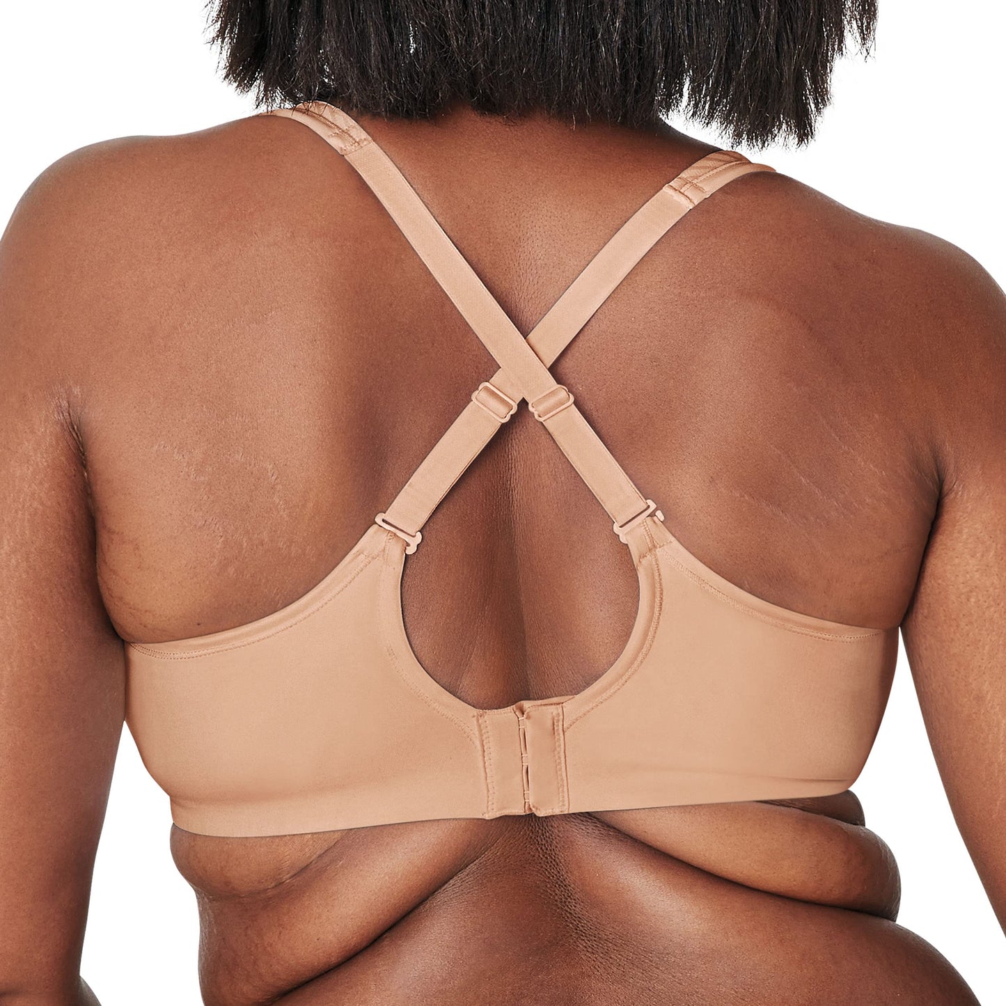 Playtex Women's Bounce Control, Coverage Convertible Wireless T-Shirt, Full-Support Wirefree Bra, Taupe, 44DD