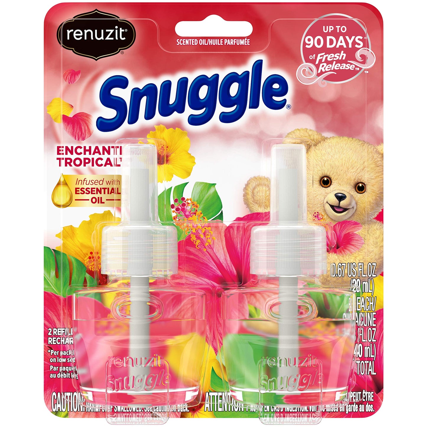 Renuzit Snuggle Scented Oil Refill for Plugin Air Fresheners, Linen Escape, 0.67 Fl Oz (Pack of 5)