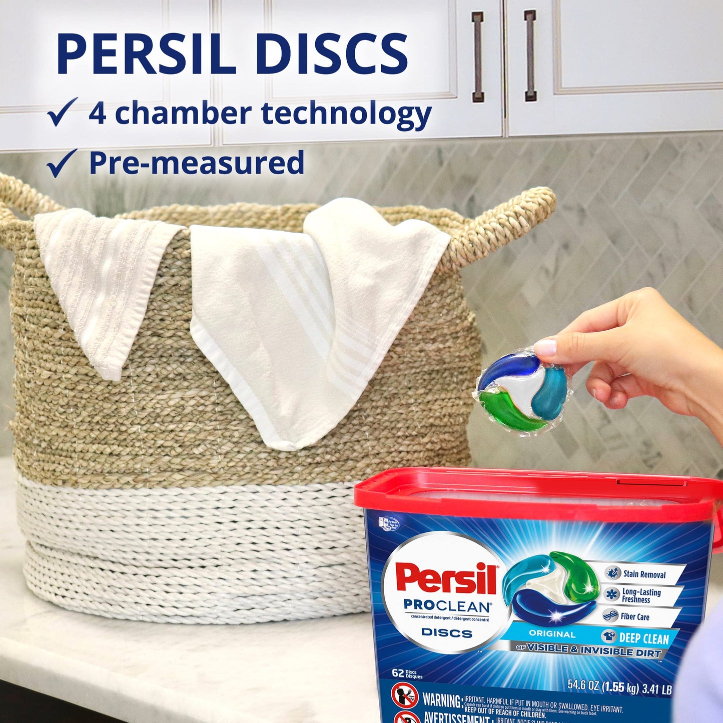 Persil ProClean Laundry Detergent Discs, Original, 40 Count, Pack of 2, 80 Total Wash Loads