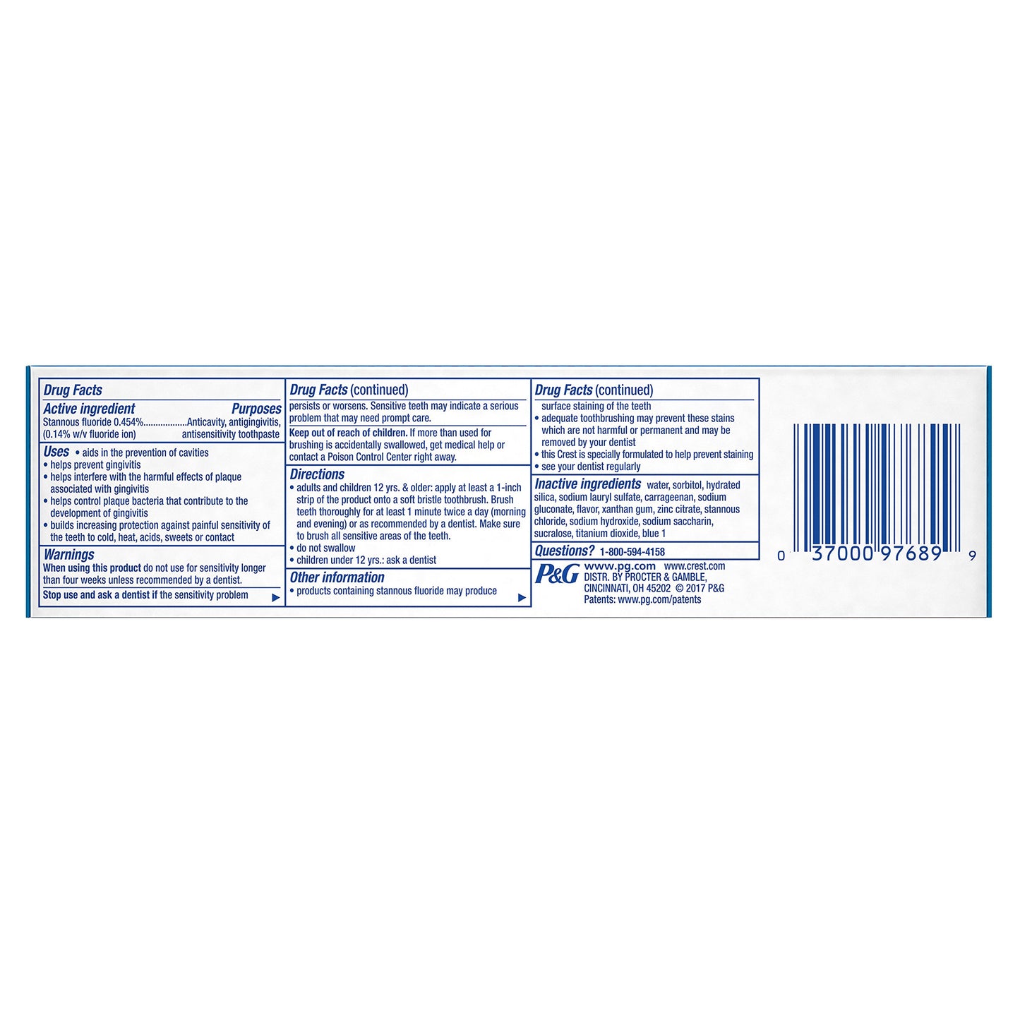 Pro-Health Fluoride Sensitive + Enamel Shield Toothpaste Smooth Mint - 4.6 oz, Pack of 2