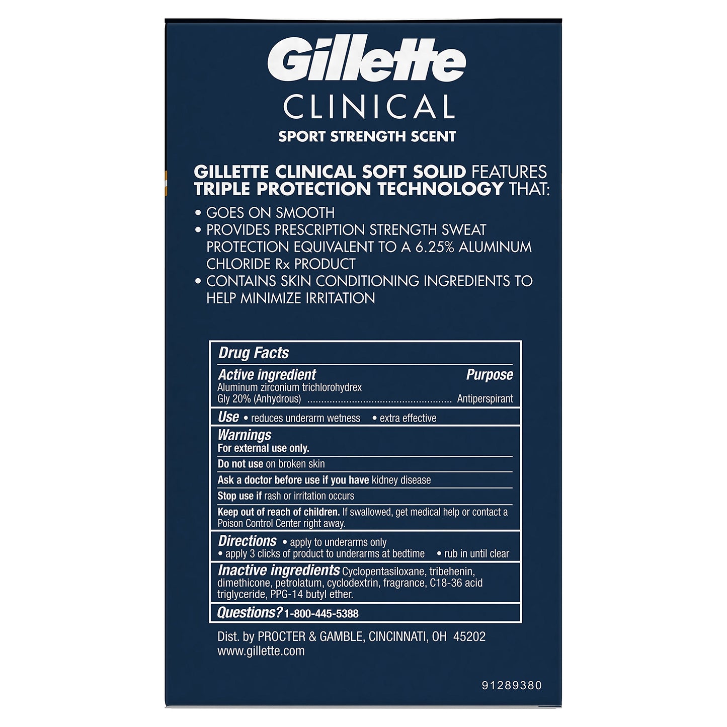 Gillette Clinical Clear Gel Sport Power Rush Antiperspirant and Deodorant, 1.6 oz Packaging may Vary
