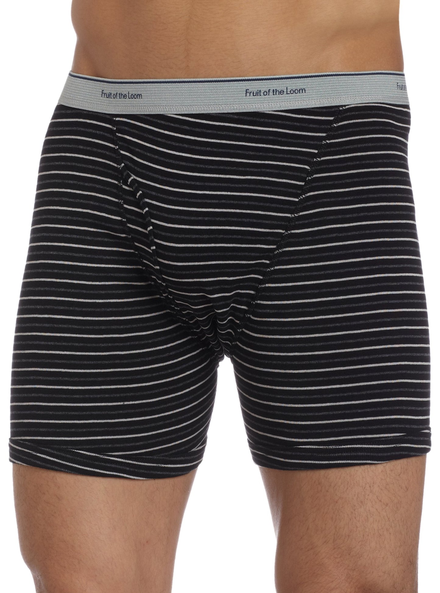 Fruit of the Loom Men's Stripe/Solid Assorted Boxer Briefs,Assorted,Medium(Pack of 4)