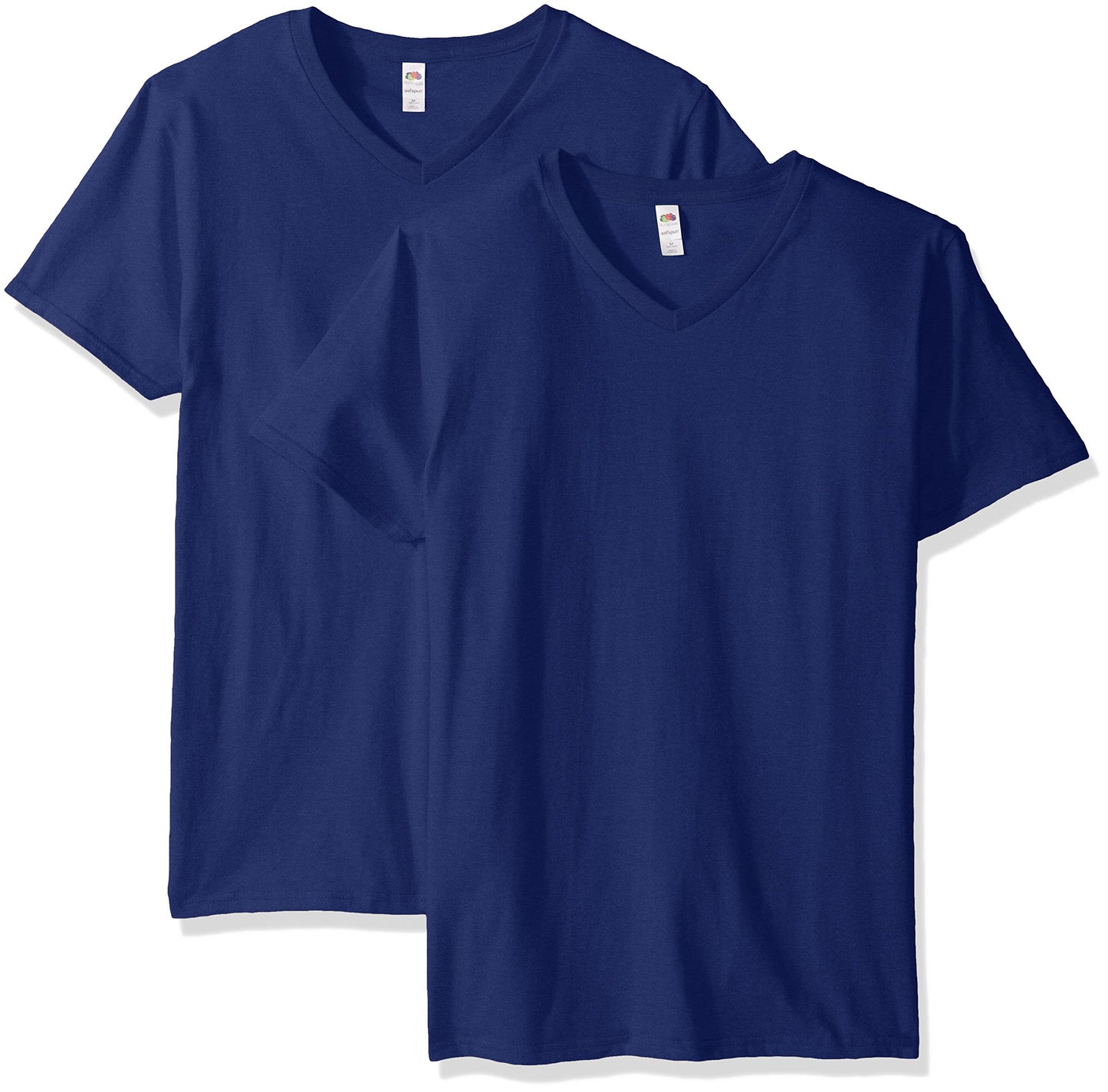 Fruit of the Loom Men's Lightweight Cotton Tees (Short & Long Sleeve), V-Neck-2 Pack-White, XX-Large