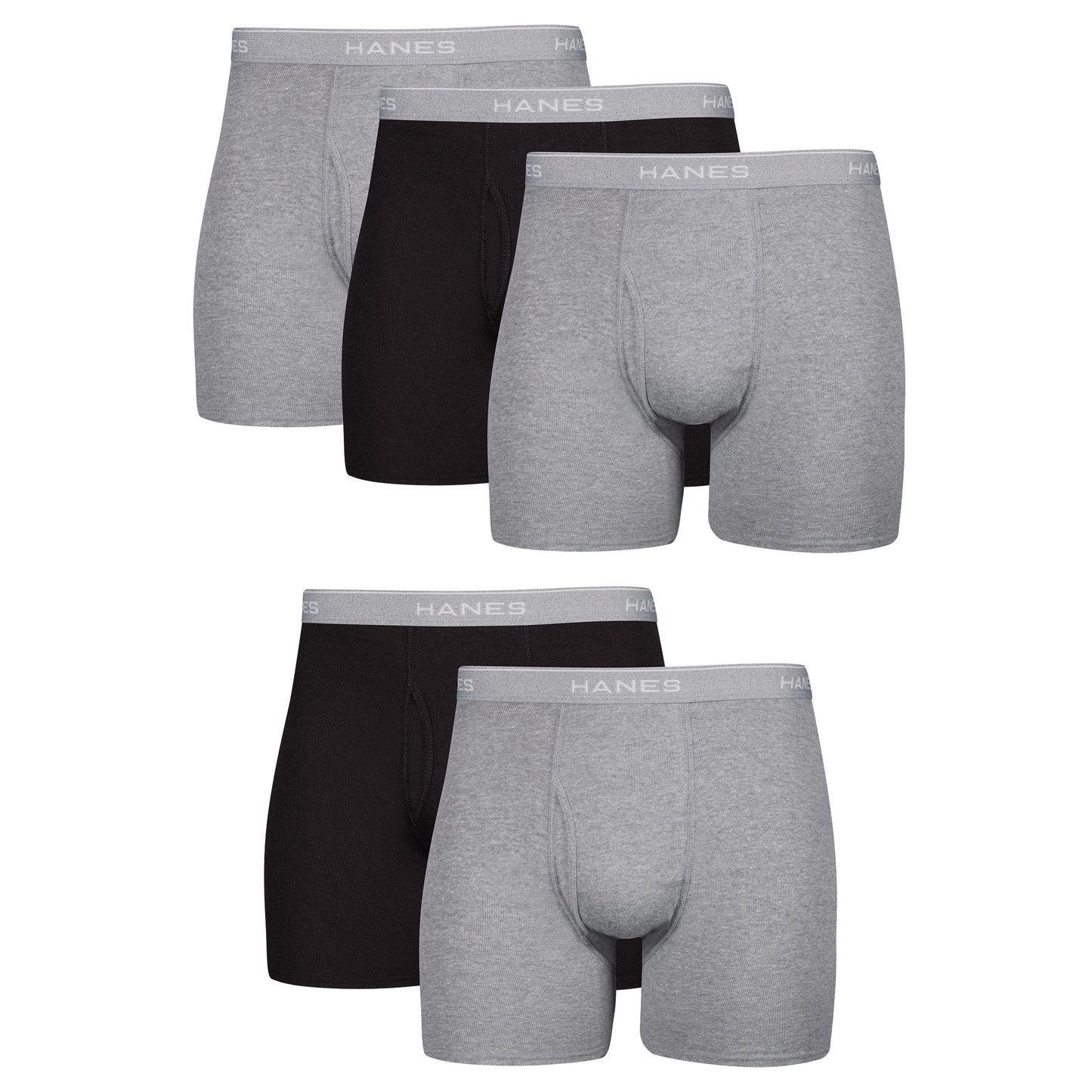 Hanes Men Boxer Briefs, Cool Dri Moisture-Wicking Underwear, 5 Pack - Multicolor, 3X-Large