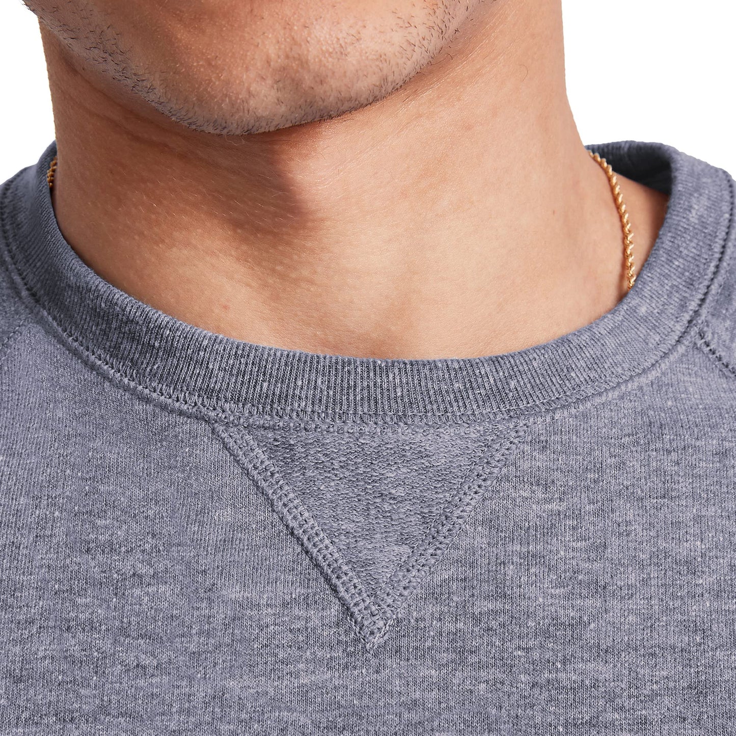 Hanes Men's Crewneck Sweatshirt, Tri-Blend French Terry, Navy Pe Heather, Medium