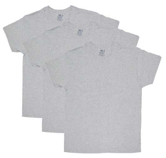 Fruit of the Loom Men's Big Size Crew T-Shirts (Pack of Three) (2XB (50-52), All Grey)
