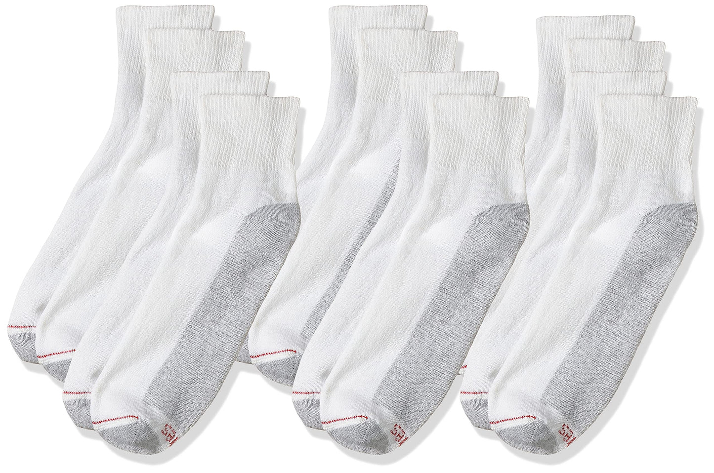 Hanes Men's 6-Pack Cushion Crew Socks (12-14 / Shoe: 13-15), 3 PK 18 Pairs