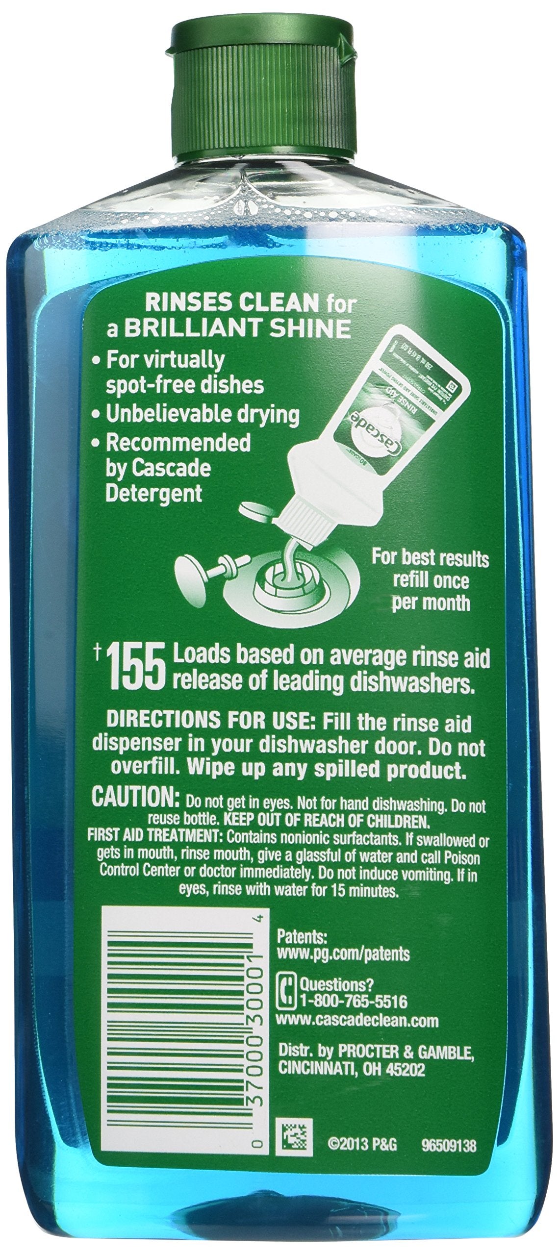 Cascade Rinse Aid, Dishwasher Rinse Agent, Original Scent, 16 Fl Oz