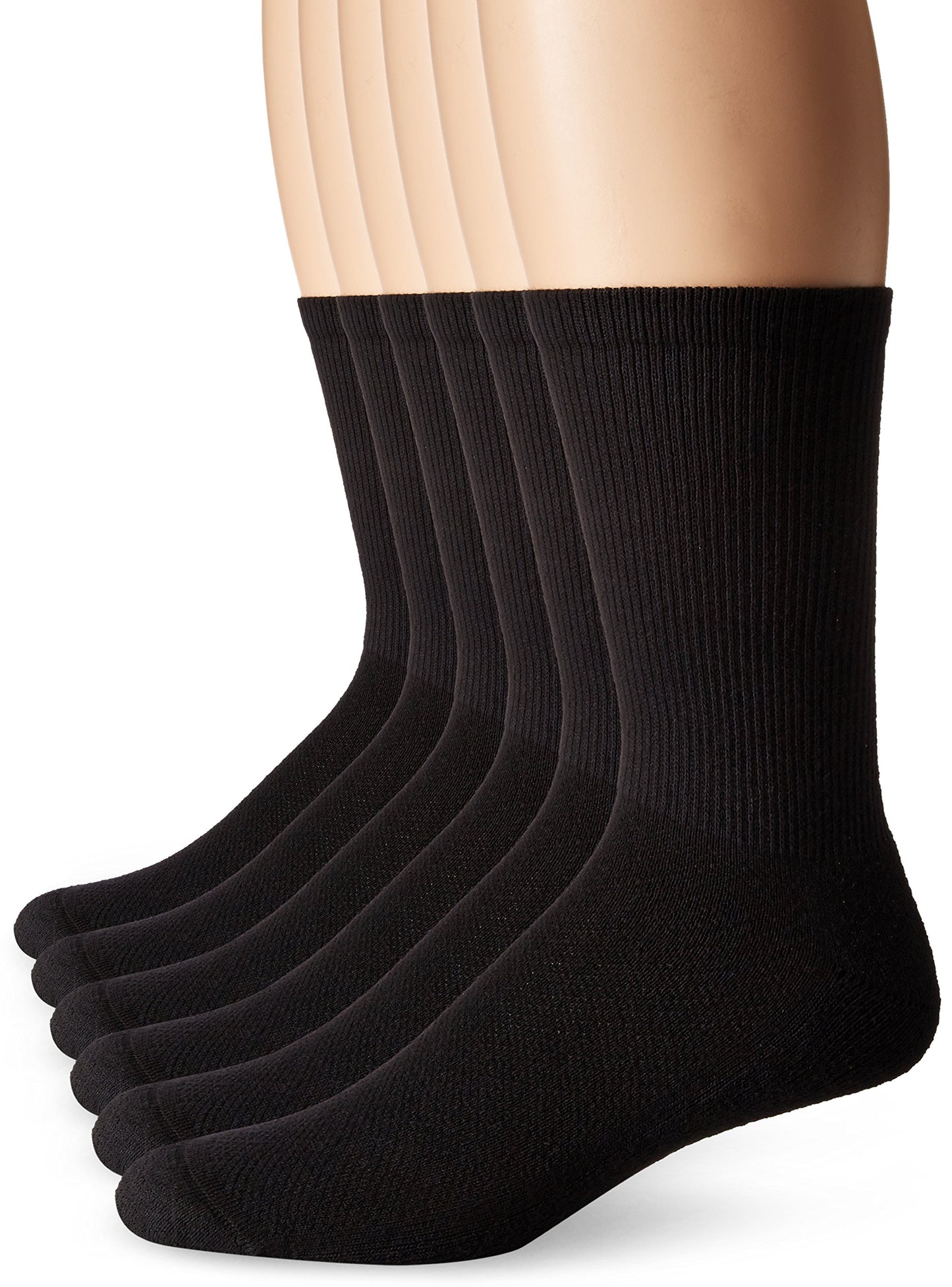 Hanes mens Freshiq X-temp Comfort Cool Crew Socks, 6-pack slipper socks, White/Grey, 6 12 US