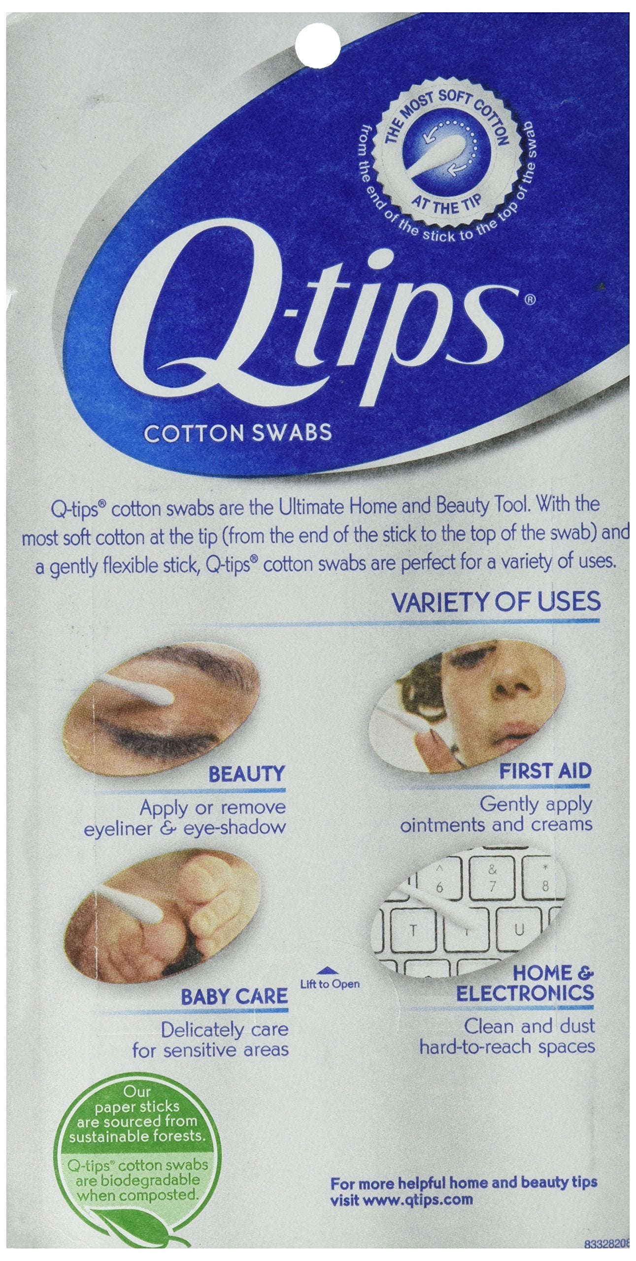 Q-tips Swabs 375ct Size 375ct Q Tips SwabsA 375 Ct Ea PACK As Shown (Pack of 2)