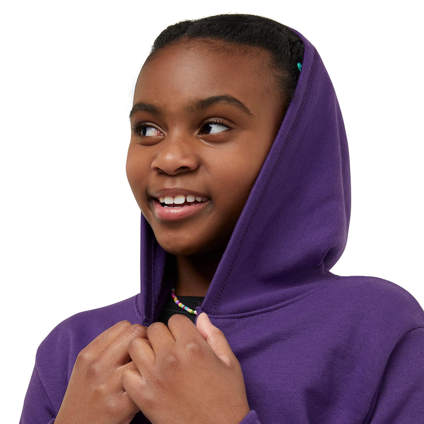 Hanes Girls' Big ComfortSoft EcoSmart Full-Zip Hoodie, Purple Thora, XL