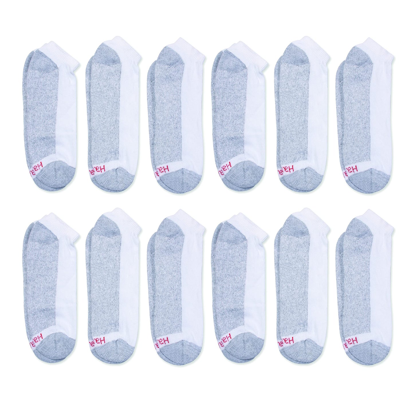 Hanes Men's Double Low Cut Socks 12-Pair Pack, Available in Big & Tall