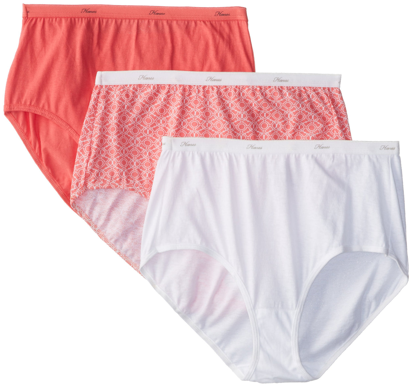 Hanes Women's Panties Pack, Classic Cotton Brief Underwear (Retired Options, Colors May Vary), Lilac/Rose HTHR/Neutral/Print Mix, 20-Pack, 8