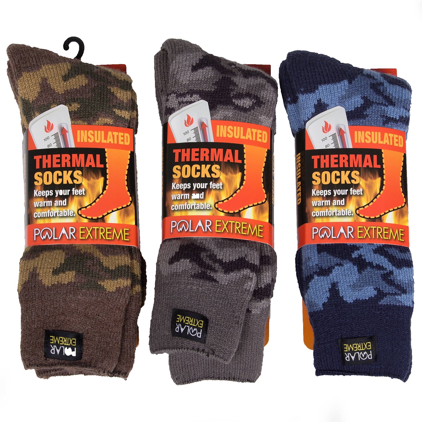 Polar Extreme Insulated Thermal Socks - 3 Color Bundle