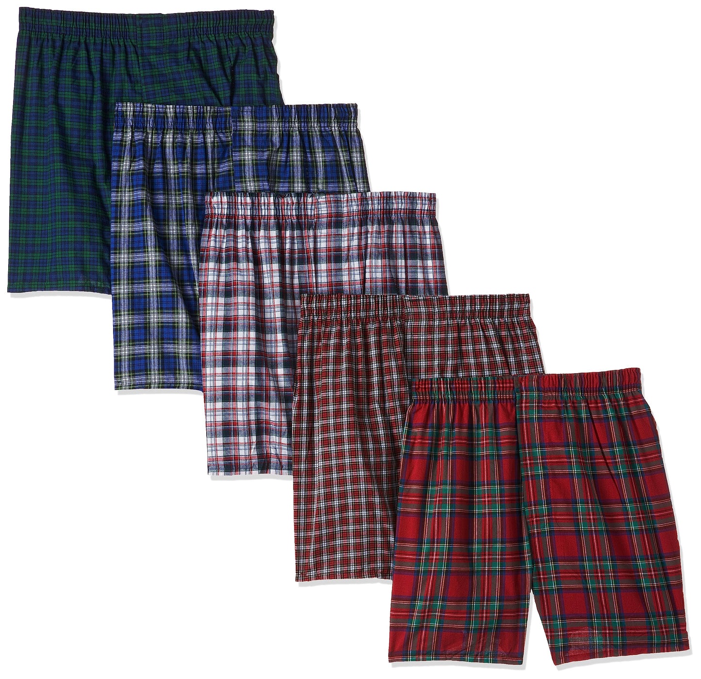 Hanes Men's Five-Pack Ultimate Tartan Boxers (Medium, 4 Pack Assorted)