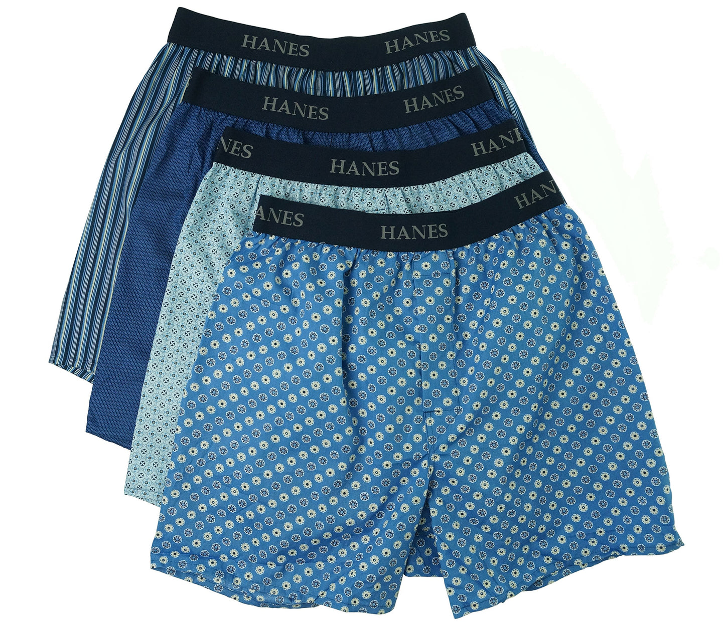 Hanes Ultimate Men's 4-Pack Platinum Printed Boxer, Assorted, Large