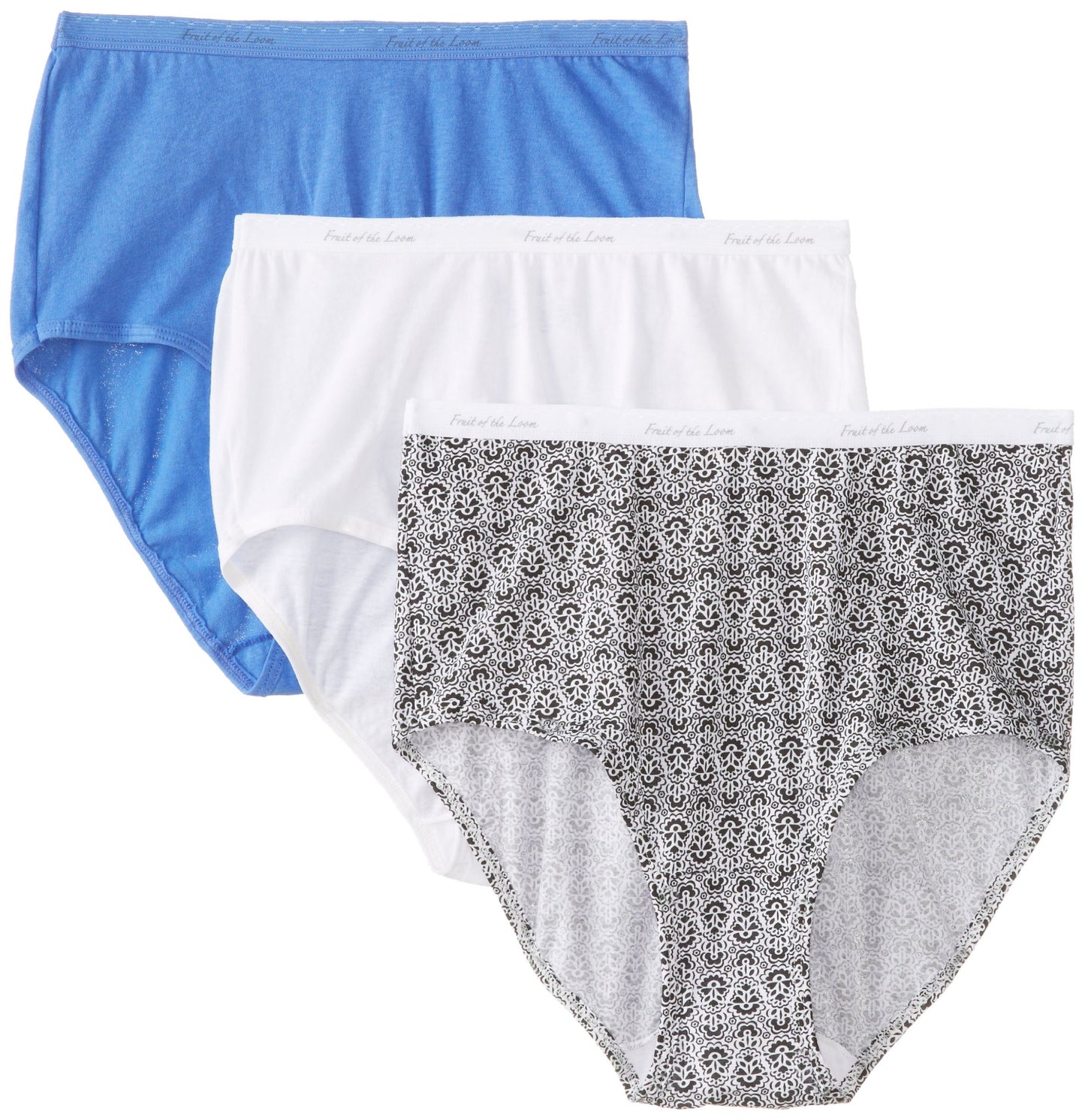 Fruit of the Loom Women's 3 Pack Brief Panties, Assorted, 5