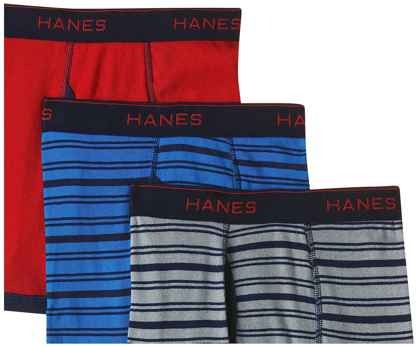 Hanes Boys' Boxer Briefs Pack, 100% Cotton, Moisture-Wicking Boxer Brief Underwear, Boxer Briefs Multipack (Colors May Vary)