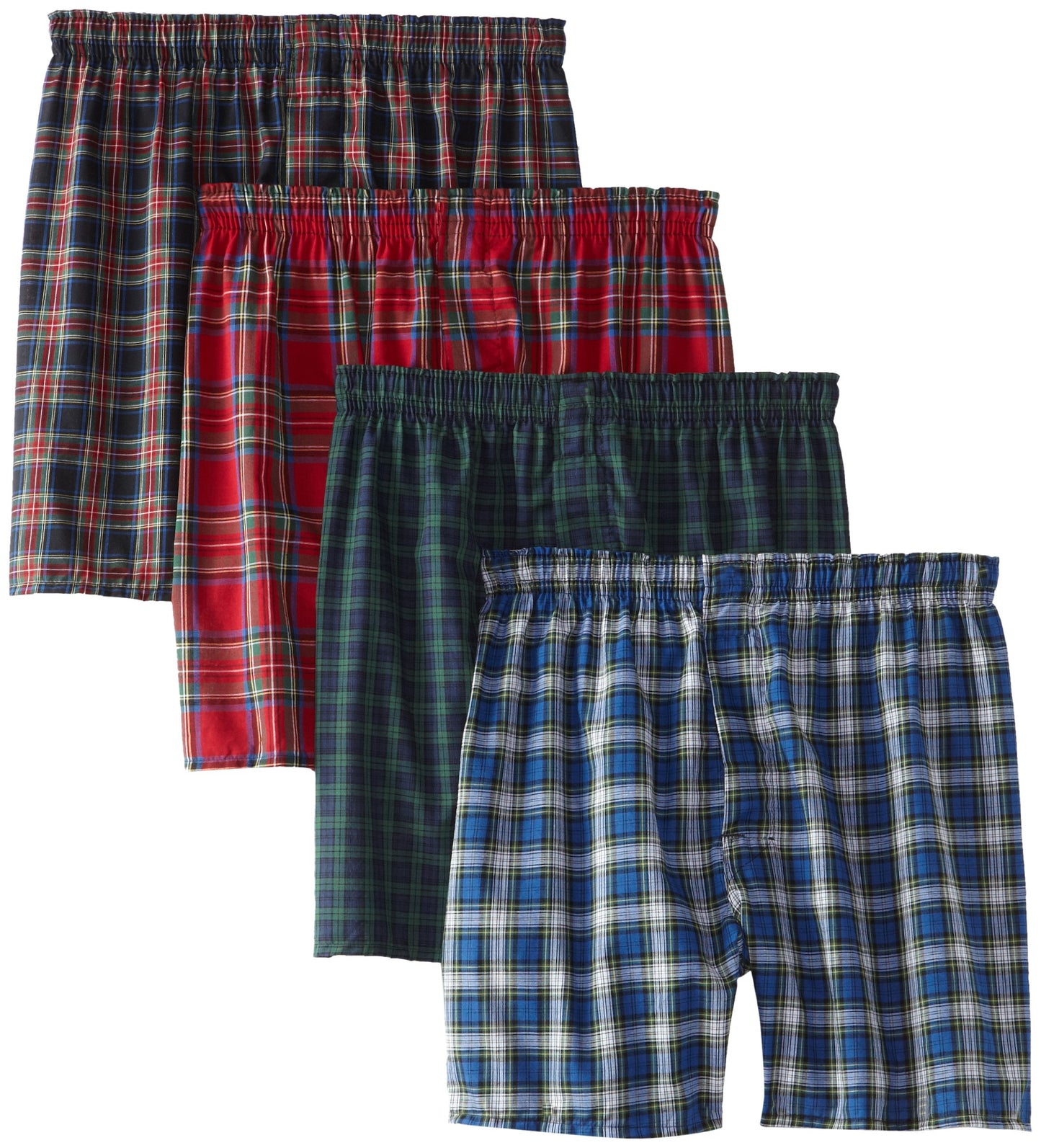 Hanes Men's 4-Pack FreshIQ Boxer with ComfortFlex Waistband, Assorted Tartan Plaid, X Large