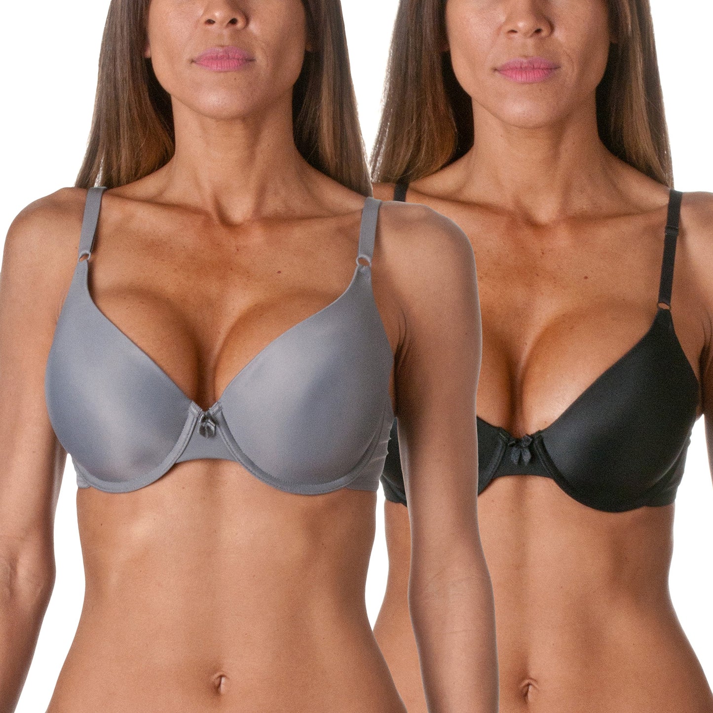 Maidenform Fab Fit, Tailored T-Shirt Bra, 2Pack: Latte Lift & Black, 34B