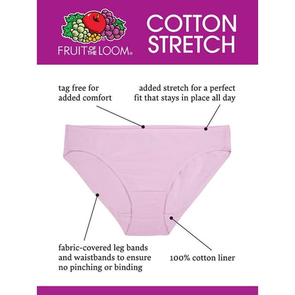 Fit for Me by Fruit of the Loom Women's Plus Size Cotton Stretch Brief Underwear, 6 Pack