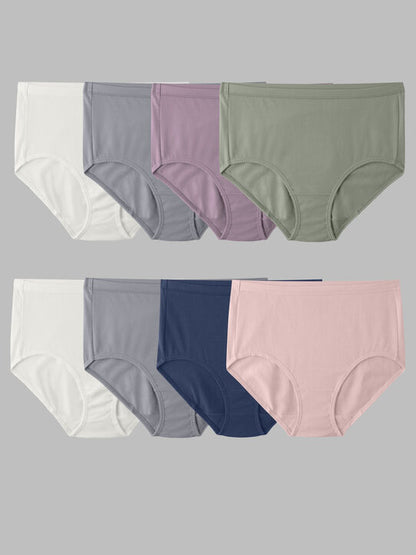 Fruit Of The Loom Women's Breathable Cotton Mesh Brief Panty, Assorted 8 Pack