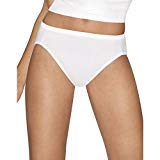 Hanes Womens No Ride Up Cotton Hi-Cut Panties 6-Pack (10, White)