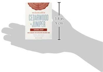 6 Pk. Schmidt's Cedarwood & Juniper Naturaul Soap with Charcoal and Exfoliating Volcanic Sand 5 Oz (30 Oz Total)